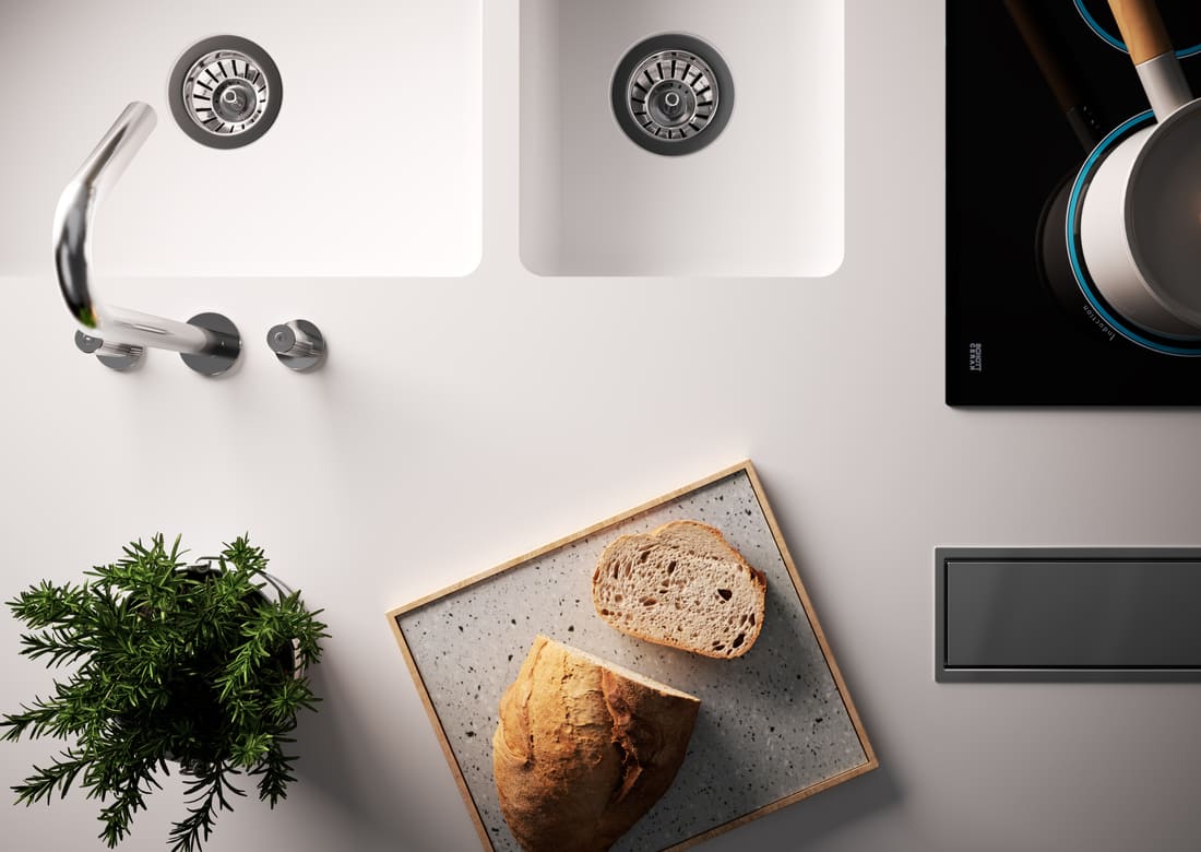HI-MACS_Waschbecken mit Küchenarbeitsplatte